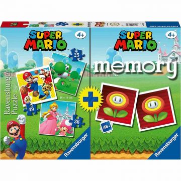 Puzzle si Joc Memory Super Mario, 25/36/49 Piese