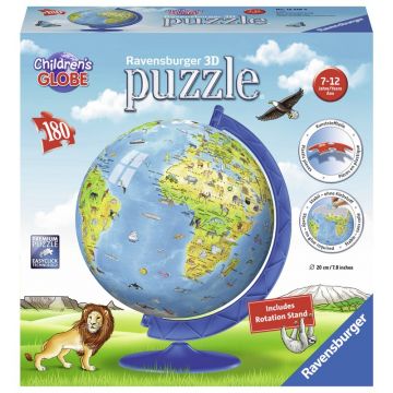 Puzzle 3D Copii - Globul Lumii, 180 Piese