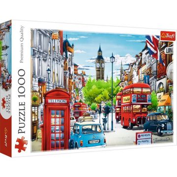 Trefl - Puzzle peisaje Strada in Londra , Puzzle Adulti, piese 1000, Multicolor