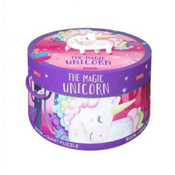 Puzzle (30 piese) cu carte - unicorn