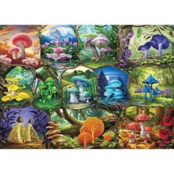 Puzzle Ciuperci Colorate, 1000 Piese