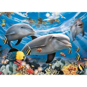 Puzzle Delfini Zambitori, 60 Piese