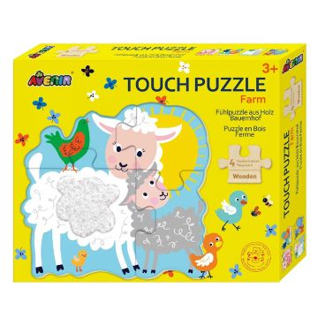 Puzzle tactil din lemn, Avenir, Ferma