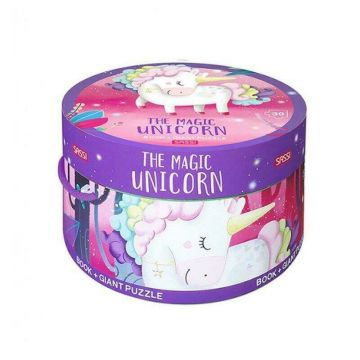 Sassi - Puzzle personaje Unicorn Cu carte Puzzle Copii, piese 30