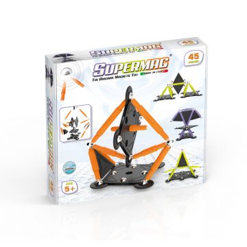 Set de constructie magnetic Supermag Projects Tehnicolor 45 piese