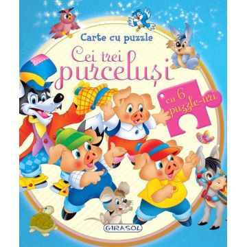 Carte cu puzzle - Cei trei purcelusi