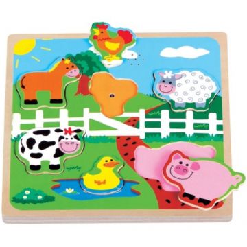 Puzzle New Classic Toys cu Sunete Ferma