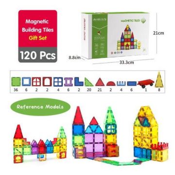 Set de constructie magnetic 3D - 120 piese