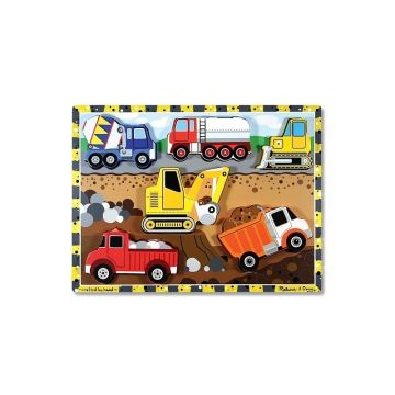 Melissa & Doug - Puzzle lemn in relief Utilaje pentru constructii Melissa and Doug