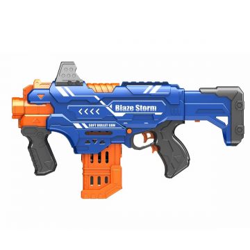 Pistol cu 15 bile din burete, Blaze Storm, Zapp Toys, Albastru