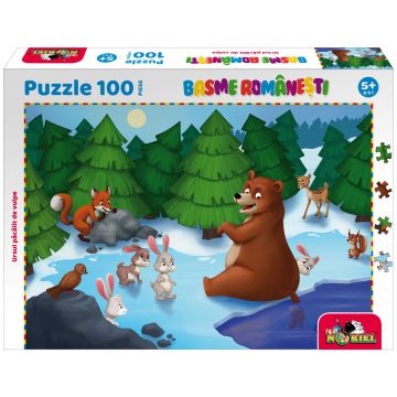 Puzzle 100 piese, Noriel Basme Romanesti, Ursul pacalit de vulpe