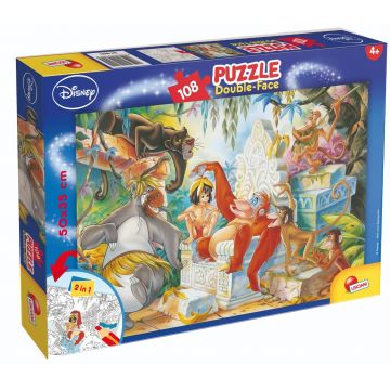 Puzzle 2 In 1 Lisciani, Cartea Junglei, Plus, 108 piese