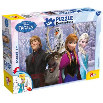 Puzzle 2 In 1 Lisciani, Frozen, Plus, 108 piese