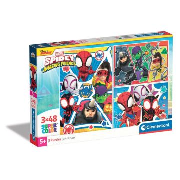 Puzzle 3 x 48 piese Clementoni Spidey and His Amazing Friends 25282