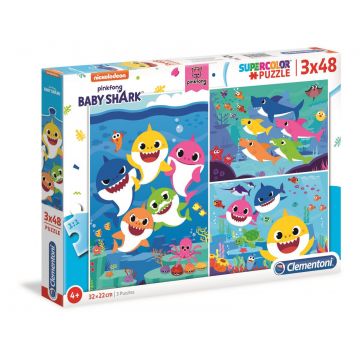 Puzzle 3x48 piese Clementoni Baby Shark