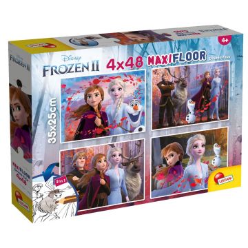 Puzzle de podea 2 in 1 Lisciani, Frozen 2, Maxi, 4 x 48 piese