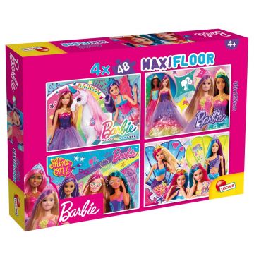 Puzzle de podea Lisciani, Barbie, Maxi, 4 x 48 piese