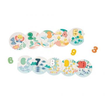 Puzzle educativ, Janod, invata cifrele, 10 piese, 2 ani+