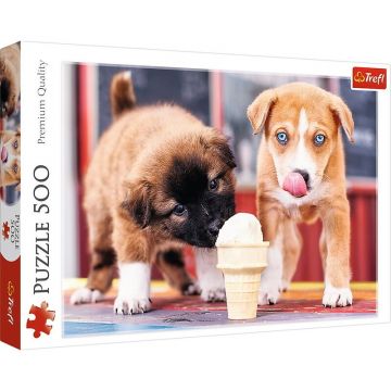 Trefl - Puzzle animale Este timpul pentru o inghetata , Puzzle Copii, piese 500, Multicolor