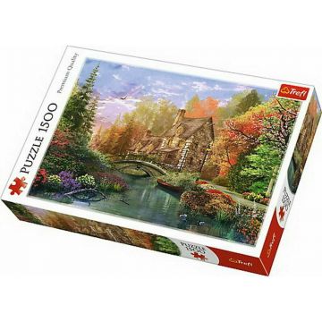 Trefl - Puzzle peisaje Casuta de langa lac , Puzzle Copii, piese 1500