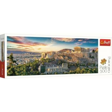 Trefl - Puzzle peisaje Panorama Acropolis Atena , Puzzle Copii, piese 500, Multicolor