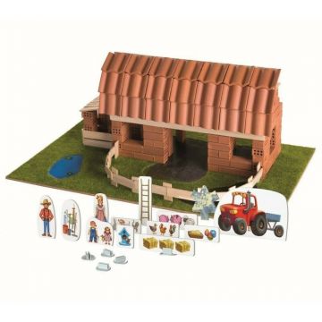 Trefl - Set de constructie Ferma Ferma mare , Brick trick , Din caramidute ceramice, Multicolor