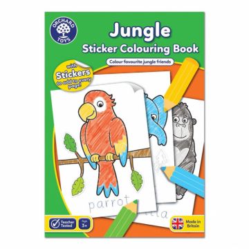 Carte de colorat cu activitati in limba engleza si abtibilduri Jungle