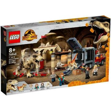 LEGO LEGO JURASSIC WORLD EVADAREA DINOZAURILOR T REX SI ATROCIRAPTOR 76948