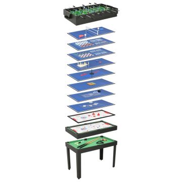 Masă de jocuri multiple 15-in-1 121 x 61 x 82 cm negru