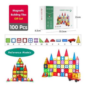 Set de constructie magnetic 3D - 100 piese