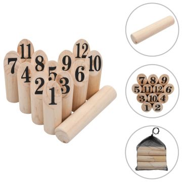 Set pentru joc Kubb cu numere lemn