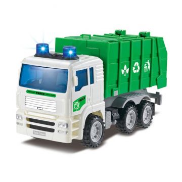 Camion de reciclare cu sunet si lumini,Plastic,Verde