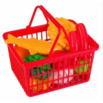 Cos de supermarket cu 17 tipuri de legume si alimente