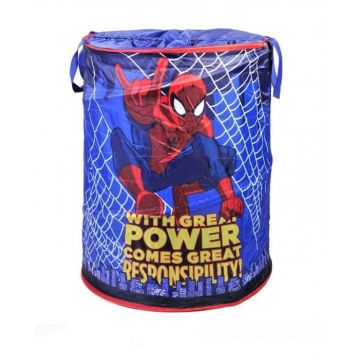 Cos pliabil cu capac pentru jucarii, Design Spiderman,46x57 cm