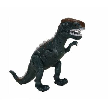 Dinozaur cu lumini si sunete, Negru, 35 cm