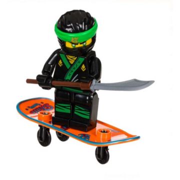 Figurina Ninja cu skateboard inclus, Plastic,9 cm