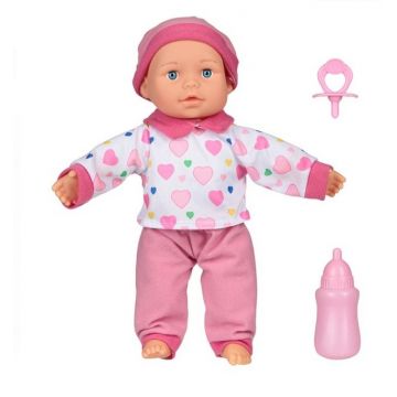 Papusa bebelus Sofi cu suzeta si biberon, 33 cm