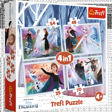 Puzzle carton 4 in 1 Padurea Magica Frozen II,+4 ani