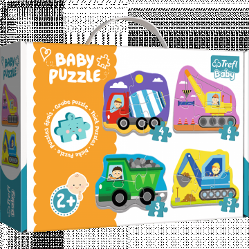 Puzzle carton 4in1:3,4,5 si 6 piese,Baby Puzzle Vehicule