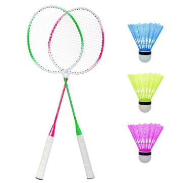 Set 2 rachete de badminton, ideale pentru copii, multicolor