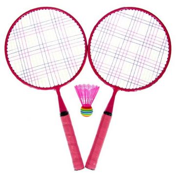 Set 2 rachete de badminton, ideale pentru copii, roz