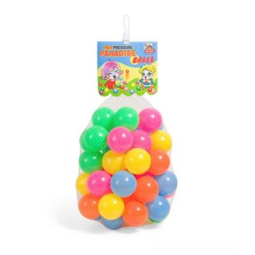 Set 50 mingi pentru piscina sau spatiu joaca, Plastic, Multicolor