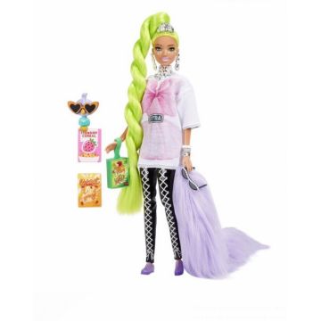 Set Barbie Extra cu par neon, pasare si accesorii