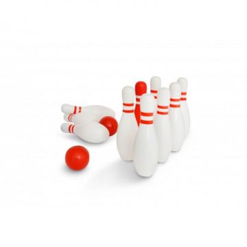 Set de bowling din lemn,alb,+3 ani