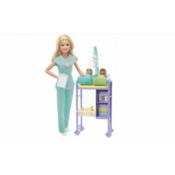 Set de joaca Papusa Barbie Pediatru cu bebelusi si accesorii