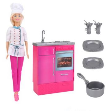 Set de joaca Papusa Betty bucatareasa cu accesorii incluse