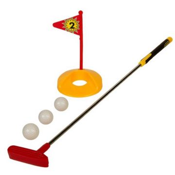 Set golf pentru copii, din plastic cu 3 bile si 1 crosa, pentru exterior