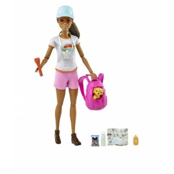 Set Papusa Barbie cu catel si accesorii incluse-Excursie de o zi