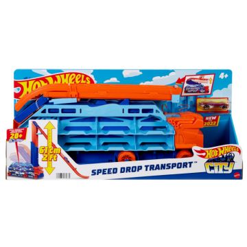 Hot Wheels Mega Transportator Masini si Pista de Lansare