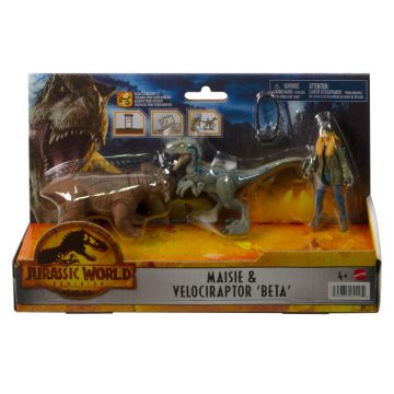 Jurassic World Dominion - Set Figurine Maisie si Velociraptor Beta